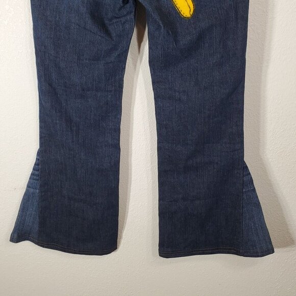 Eddie Bauer Womens 8L Flare Jeans 32x32 Repurposed Custom Patchwork Y2K 2009 - Picture 8 of 11